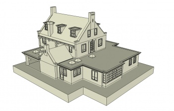 special six piece model of villa - modeled February 2007